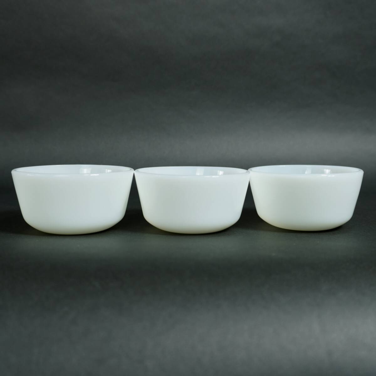 Fire King WHITE Custard Cups 3pcs 1960s 1970s 1980s Vintage ファイアーキング ホワイト カスタードカップ 3個セット 1960年代 1970年代_画像4