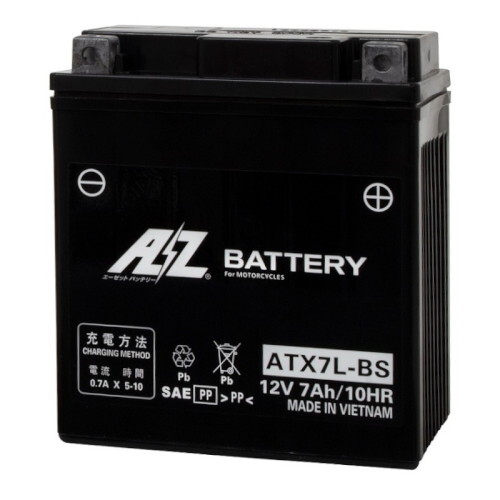 AZ Battery(AZバッテリー) バイク バッテリー ATX7L-BS (YTX7L-BS 互換)(液入充電済) 密閉型MFバッテリーの画像2