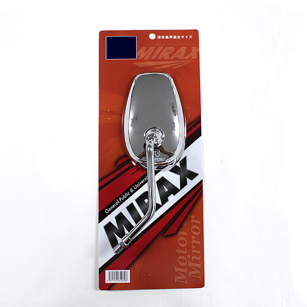 MIRAX(ミラックス) バイク ミラー 楕円ミラー 右側 10mm 正ネジ メッキ 1本入り 原付 スクーター MIRAX08_画像3