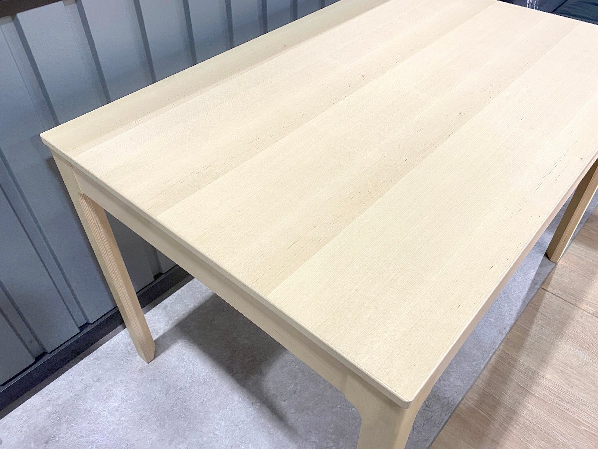 D-03048HY0321X24R 美品 IKEA EKEDALEN 伸長式ダイニングテーブル 120cm エーケダーレン バーチ材 食卓テーブル シンプルデザインの画像5