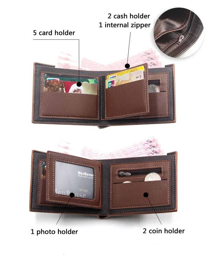 二つ折り財布 PUレザー 軽量 コンパクト 　ウォレット