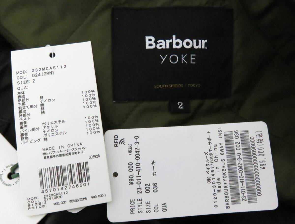 定価9.9万 新品 Barbour × YOKE × JS 6WAY INSIDEOUT BURGHLEY 2 バブアー ヨーク ジャーナルスタンダード 別注 コラボ バーレー コート_画像3