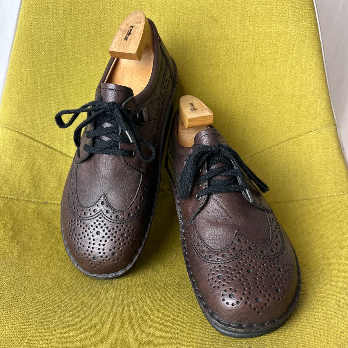 прекрасный товар Finn comfort ласты комфорт прогулочные туфли Wing chip кожа обувь 40 Германия производства 25.0 соответствует спортивные туфли 