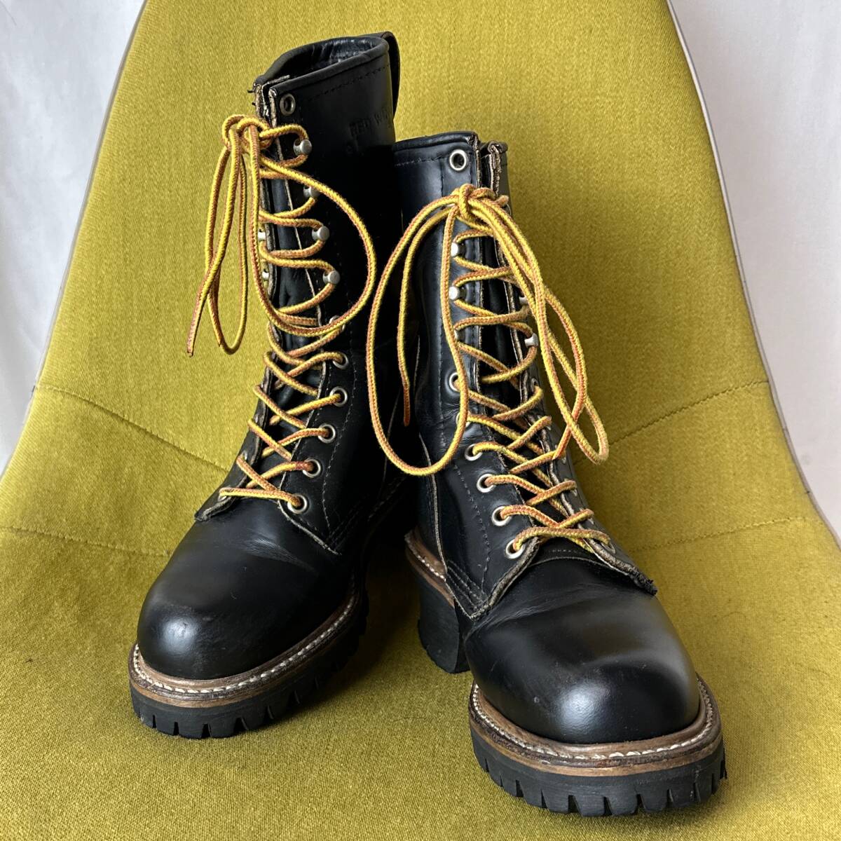 REDWING レッドウィング 699 94年製 プリント羽タグ ロガーブーツ 4.5C USA製 22.5 23.0相当 レースアップ レザーシューズ レディース_画像1