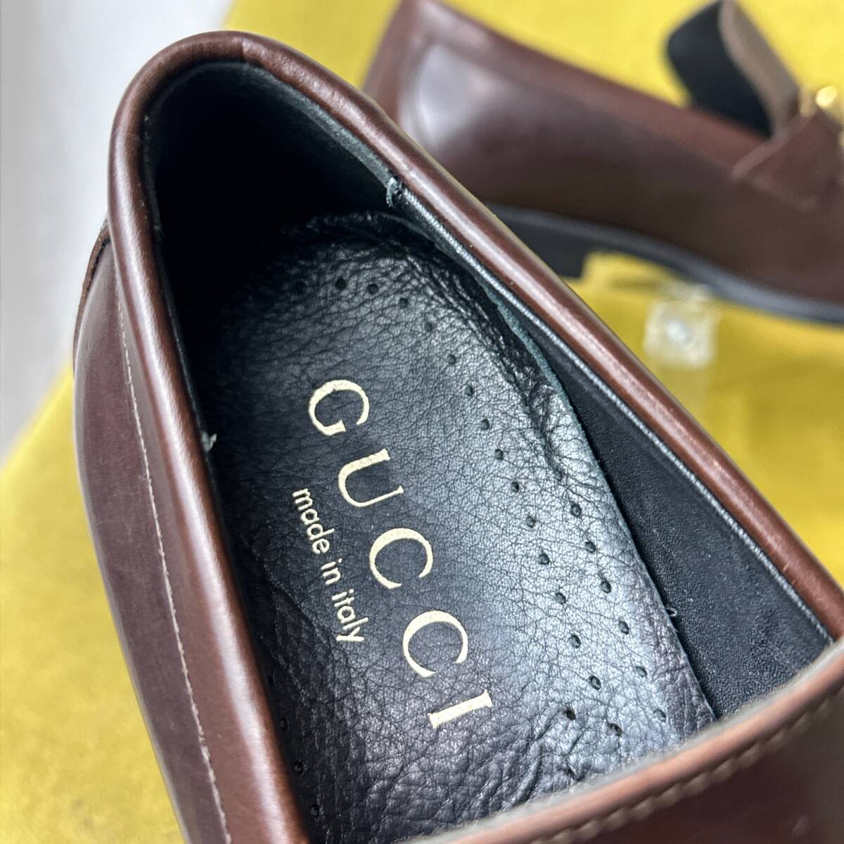  прекрасный товар GUCCI Gucci шланг bit Van p Loafer 40 E Италия производства 25.5 соответствует бизнес кожа обувь 