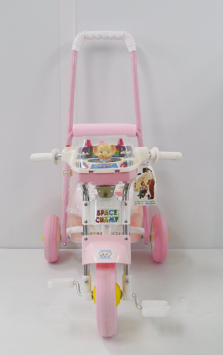 【送料着払】YAMAOKA 三輪車 SPACE CHAMP ピンク 使用年齢1.5～4才 昭和レトロ_画像4