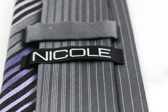 ニコル ブランド ネクタイ ストライプ柄 パネル柄 シルク 日本製 メンズ グレー NICOLEの画像4
