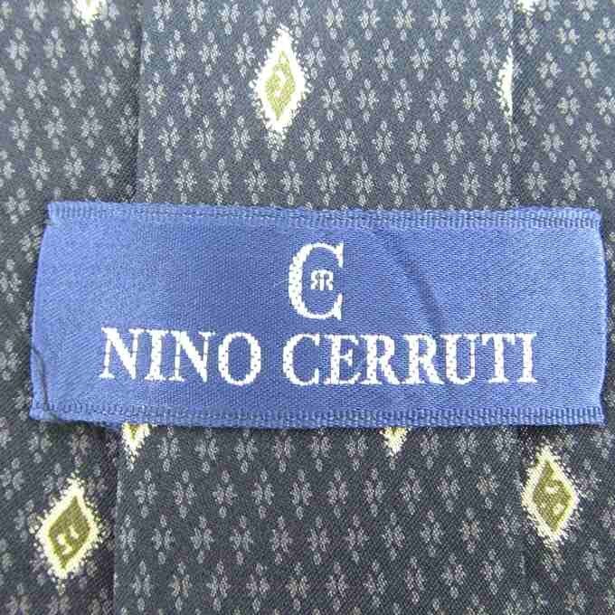 ニノセルッティ ブランドネクタイ 小紋柄 格子柄 シルク メンズ ネイビー Nino Cerruti_画像4