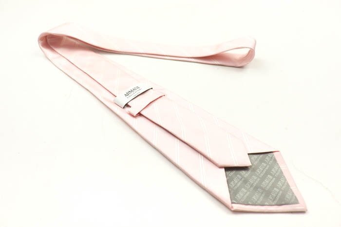 アルマーニコレッツォーニ ブランド ネクタイ ストライプ柄 シルク イタリア製 メンズ ピンク ARMANI COLLEZIONI_画像3