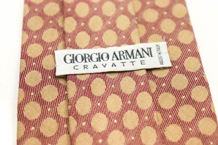 ジョルジオアルマーニ ブランド ネクタイ ドット シルク イタリア製 メンズ ベージュ GIORGIO ARMANI_画像4