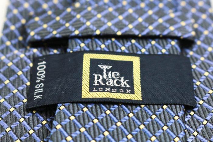 タイラック ブランド ネクタイ チェック柄 格子柄 ドット シルク 日本製 メンズ グレー Tie Rack_画像4