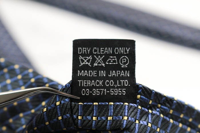 タイラック ブランド ネクタイ チェック柄 格子柄 ドット シルク 日本製 メンズ グレー Tie Rack_画像6