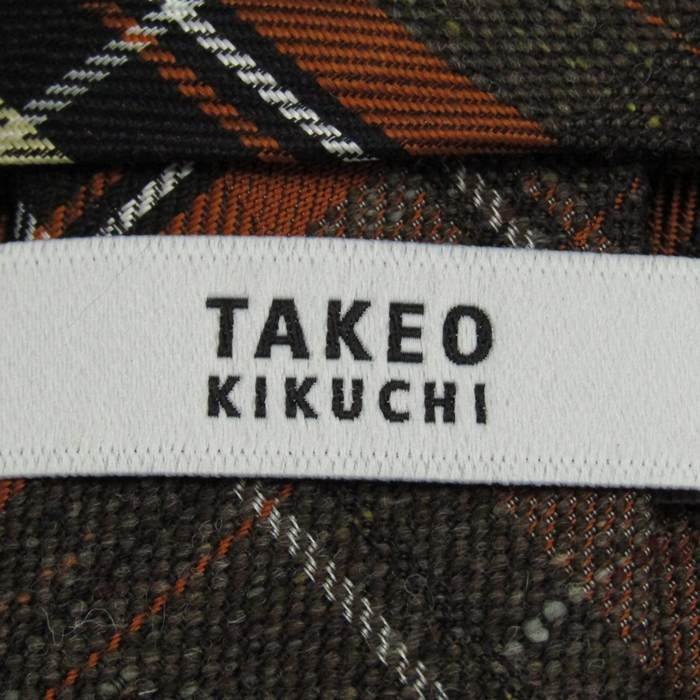 タケオキクチ ブランド ネクタイ シルク ウール チェック柄 格子柄 メンズ ブラック TAKEO KIKUCHIの画像4