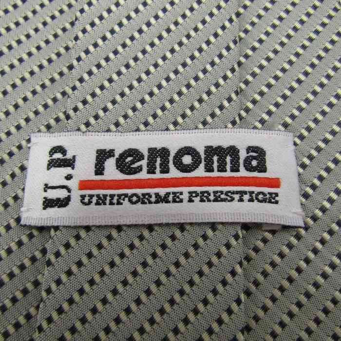 レノマ ブランド ネクタイ シルク 小紋柄 ドット柄 ワイドタイ メンズ グレー renoma_画像4