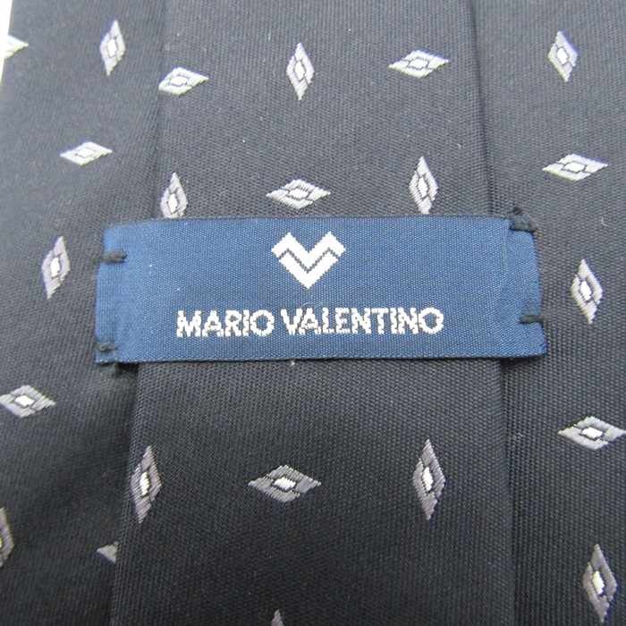 マリオヴァレンティノ ブランド ネクタイ 小紋柄 ダイヤ柄 シルク 日本製 メンズ ブラック MARIO VALENTINO_画像4