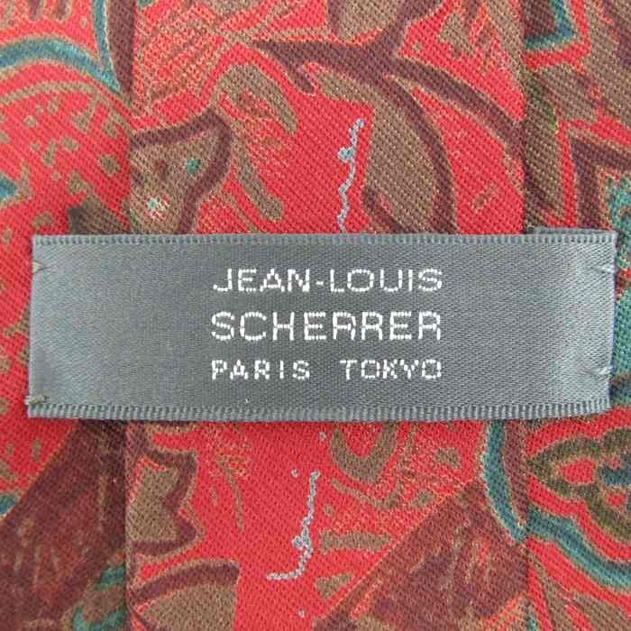 ジャンルイシェレル ブランド ネクタイ ストライプ柄 花柄 パネル柄 シルク メンズ ワインレッド JEAN-LOUIS SCHERRER_画像4