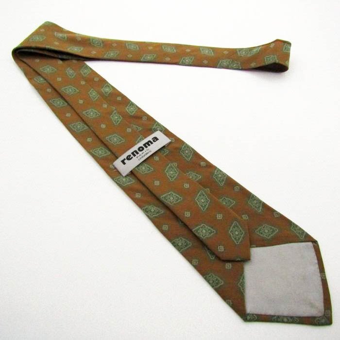  Renoma brand necktie fine pattern pattern geometrical pattern silk men's Brown renoma