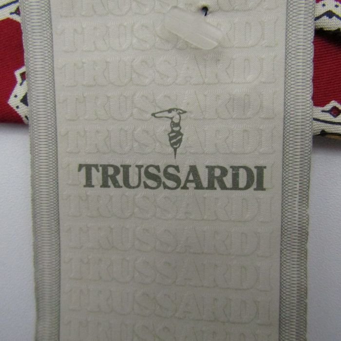 トラサルディ ブランド ネクタイ シルク 花柄 未使用タグ付 メンズ レッド TRUSSARDI_画像4