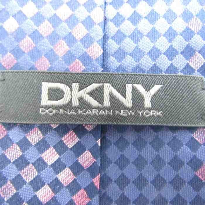 ダナキャラン ブランド ネクタイ シルク チェック柄 格子柄 メンズ ネイビー DKNY_画像4