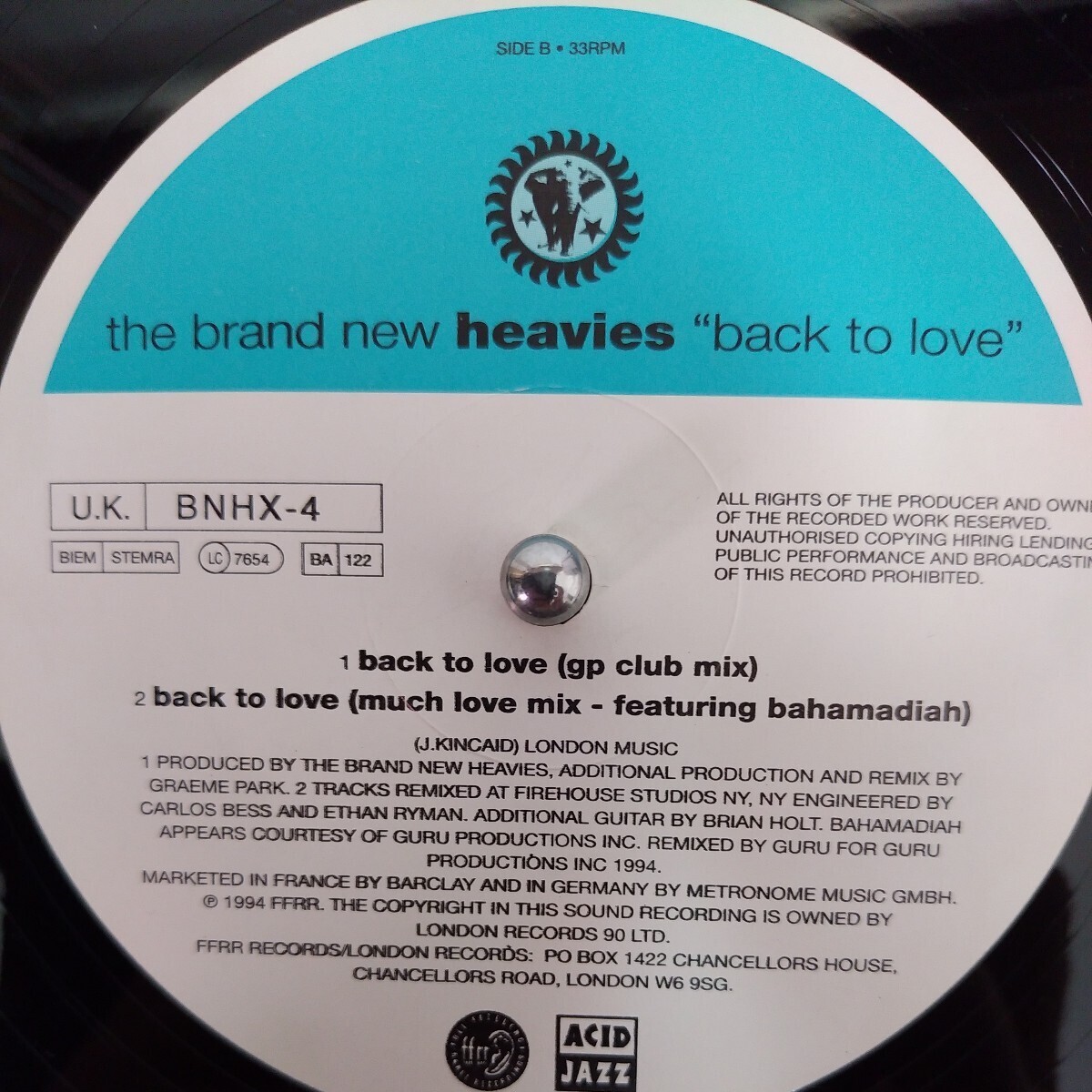 12inch UK盤/THE BRAND NEW HEAVIES BACK TO LOVE_画像4