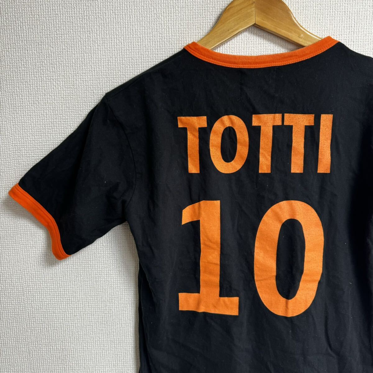 【古着】roma totti 10 トッティ　半袖Tシャツ　ブラック　セリエA レア　サッカー_画像7