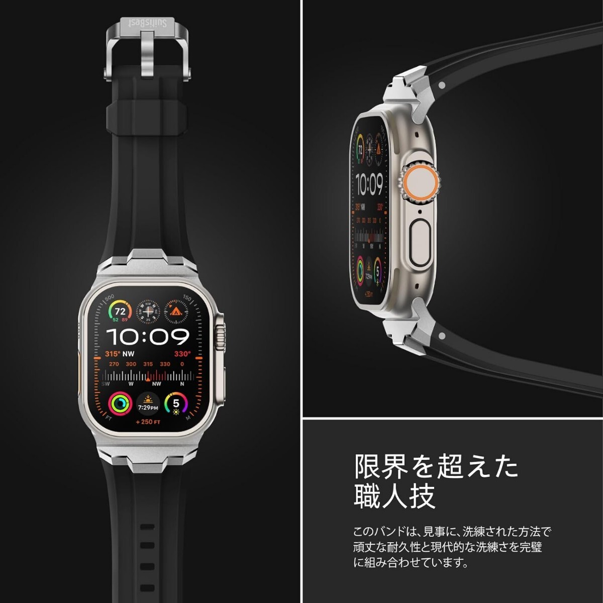 [Suitisbest] Compatible bruApple Watch Ultra band 49mm 45mm 44mm 42mm Apple watch silicon belt ventilation waterproof Impact-proof 