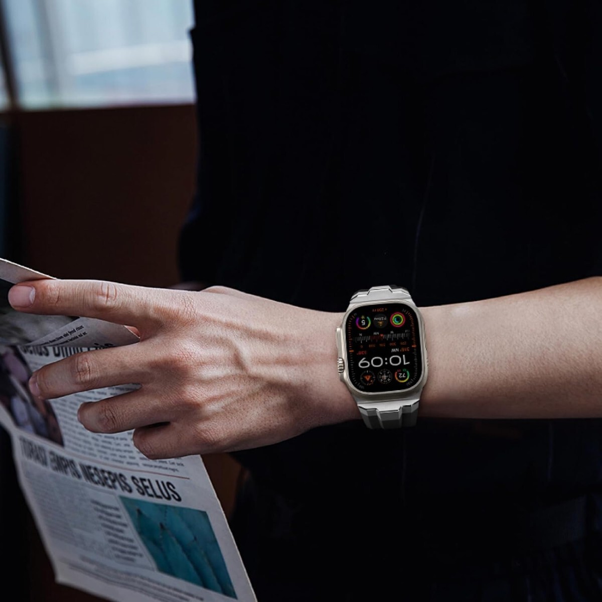 [Suitisbest] コンパチブル Apple Watch Ultra バンド 49mm 45mm 44mm 42mm Apple watch シリコンベルト 通気 防水 耐衝撃 _画像9
