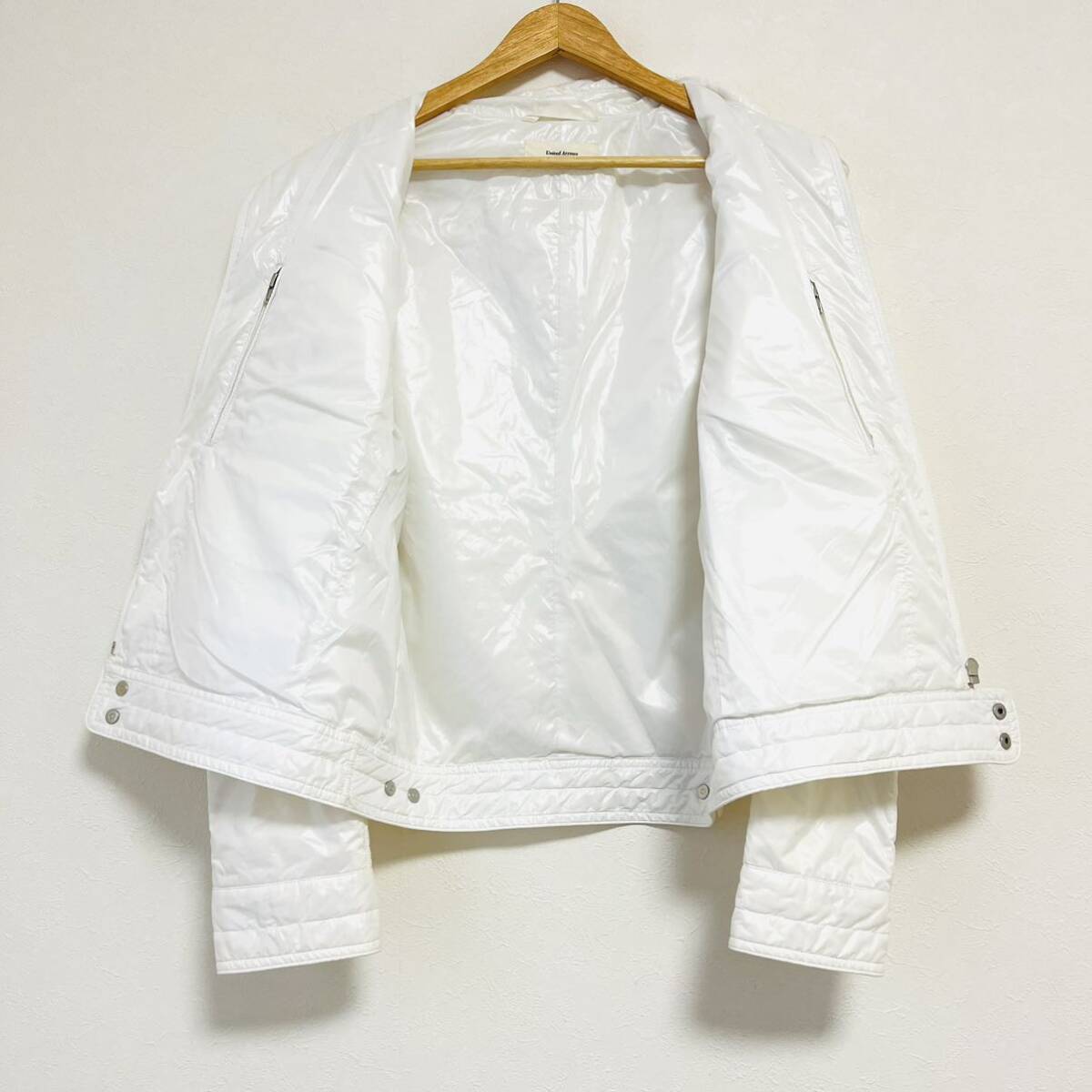 デザイン性◎★United Arrows ユナイテッド アローズ★White Label ジャケット ブルゾン アウター ナイロン 白 レディース サイズ3/DD7894_画像3