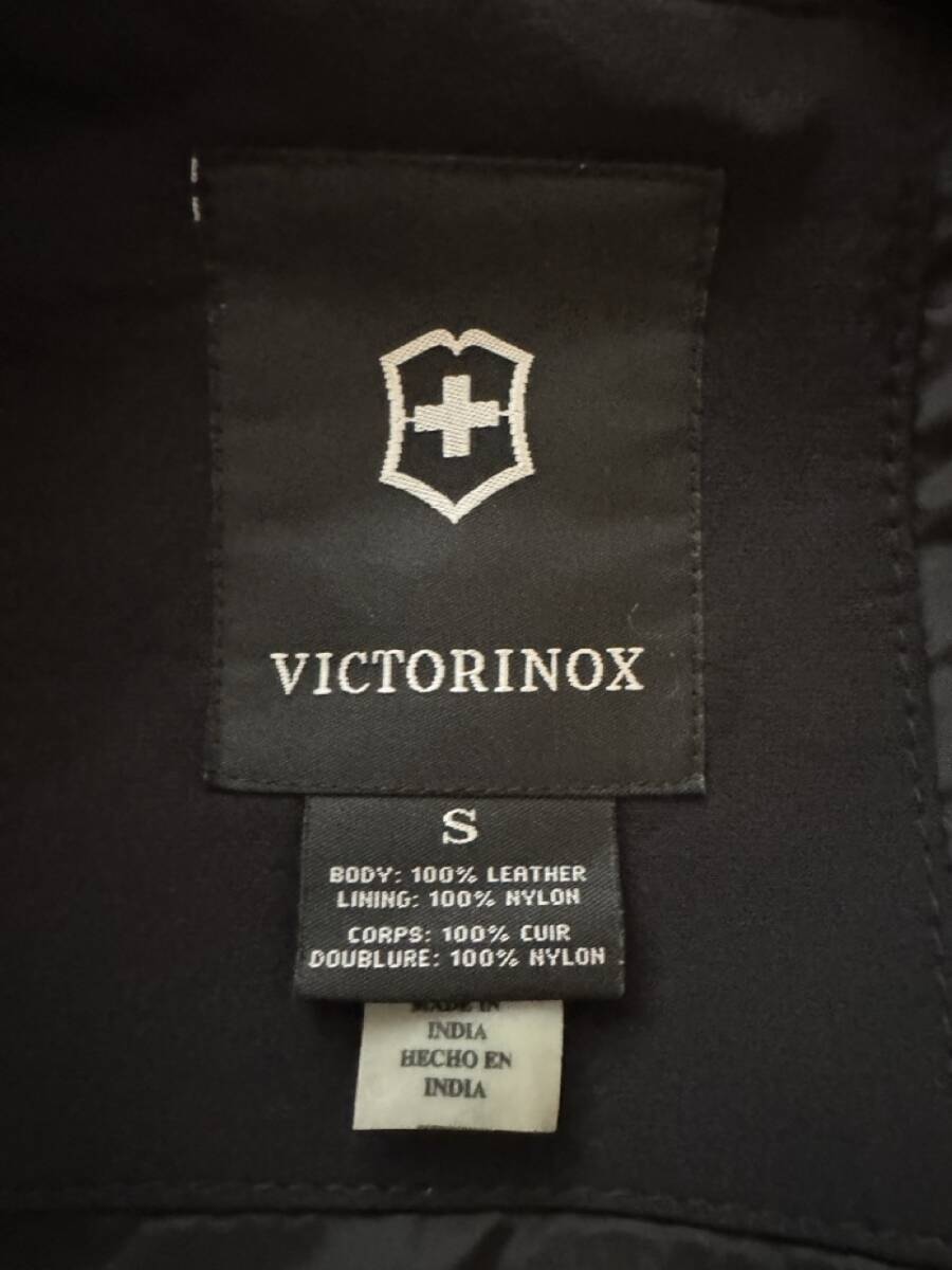 [ unused beautiful goods * rare ]VICTORINOX leather jacket dark brown size S