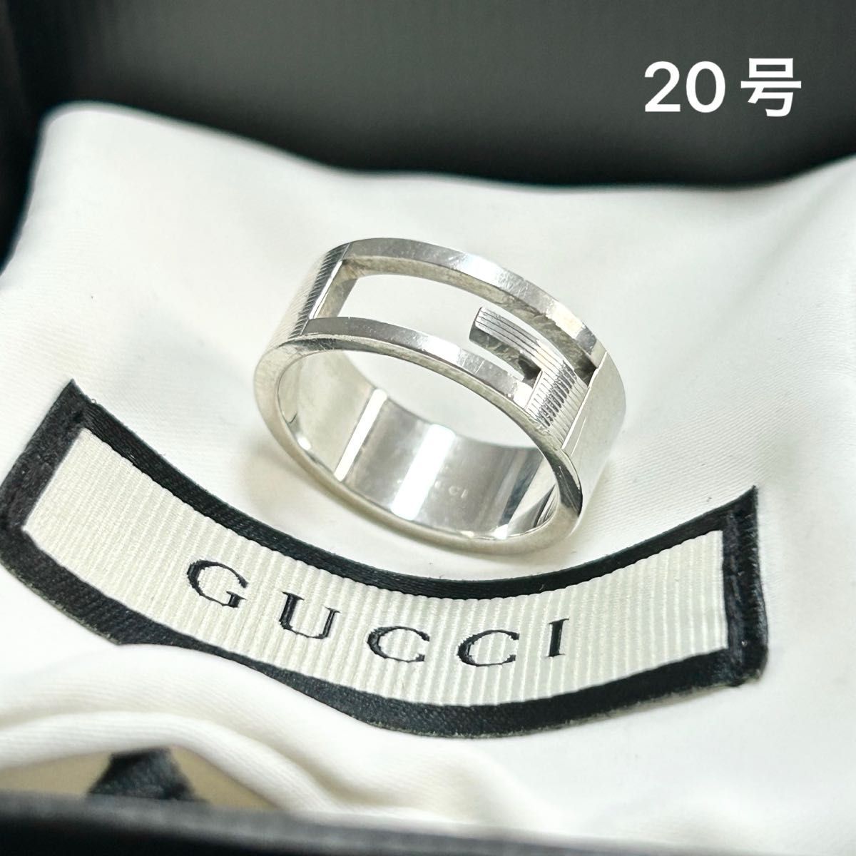 GUCCI グッチ ブランデッド リング 20号 指輪 シルバー ブランド GUCCI グッチ ブランデッド リング 20号 指輪 シルバー ブランド