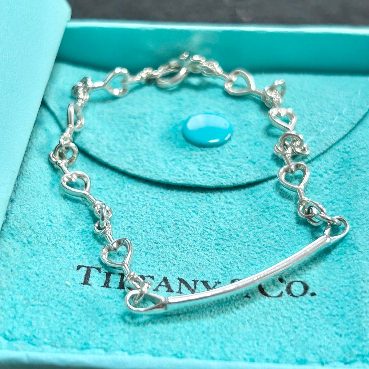 ティファニー　ハート　リンク　ID ブレスレット　バングル　ブレス　シルバー　Tiffany 美品