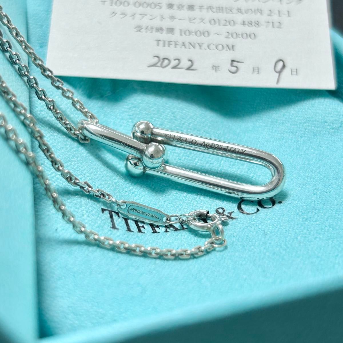 ティファニー　ハードウェア　リンク　ペンダント　ネックレス　細長　シルバー　Tiffany 美品　ユニセックス