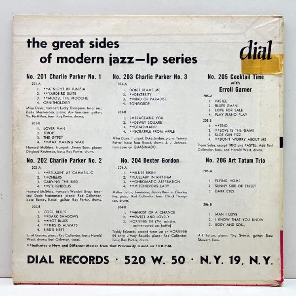 良再生!! 10'' FLAT オリジナル CHARLIE PARKER Dial 201 [No.1] チャーリー・パーカーの全盛期を捉えた貴重なダイアル・セッション 入手難_画像2