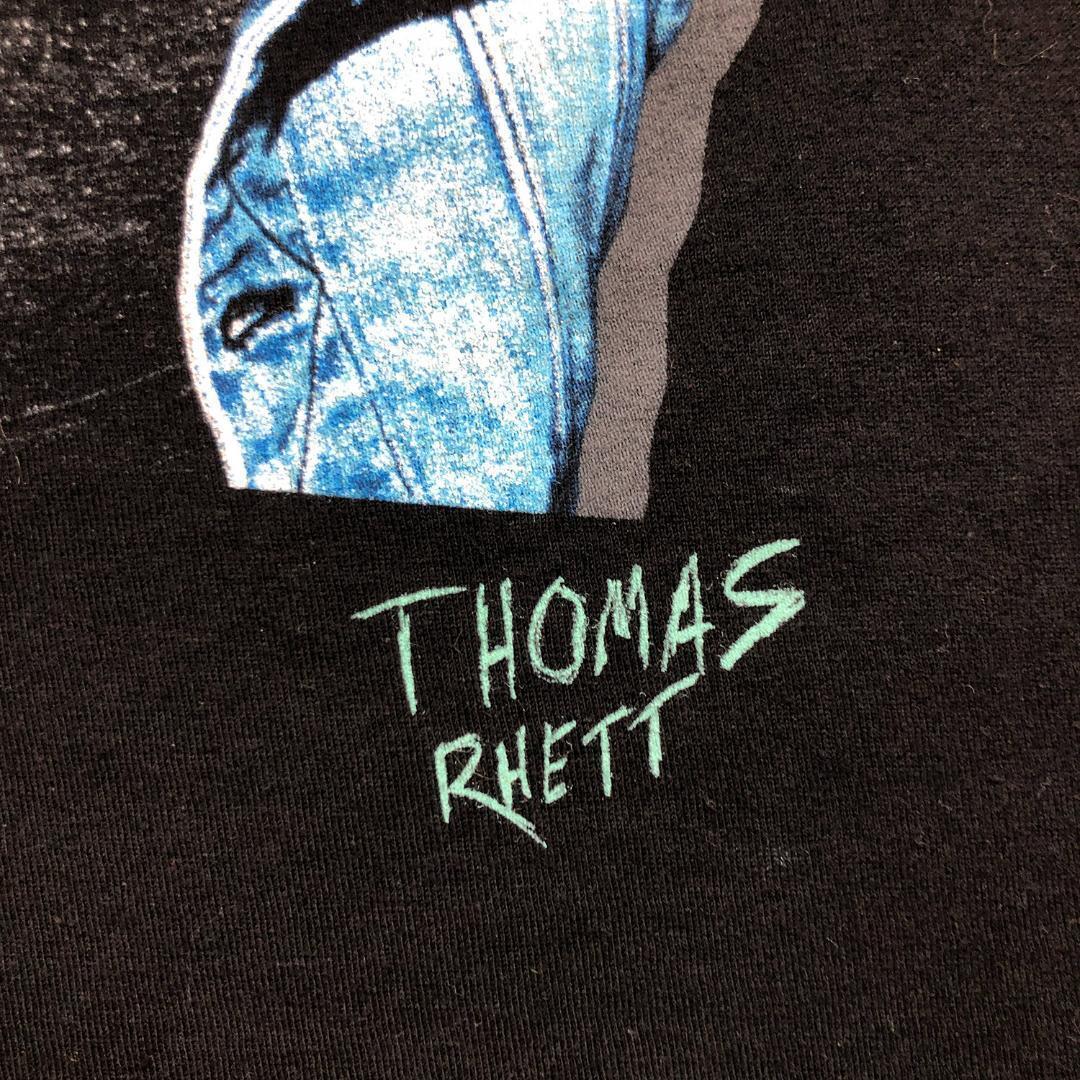 【980円スタート】USA 古着 半袖 Tシャツ THOMAS RHETT トーマスレット カントリーミュージック ロックTシャツ ブラック 黒 メンズM BA1430_画像5