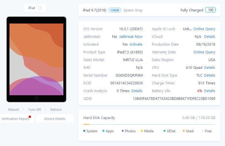 iPad 6世代 128GB Wi-Fiモデル スペースグレー sku06の画像4