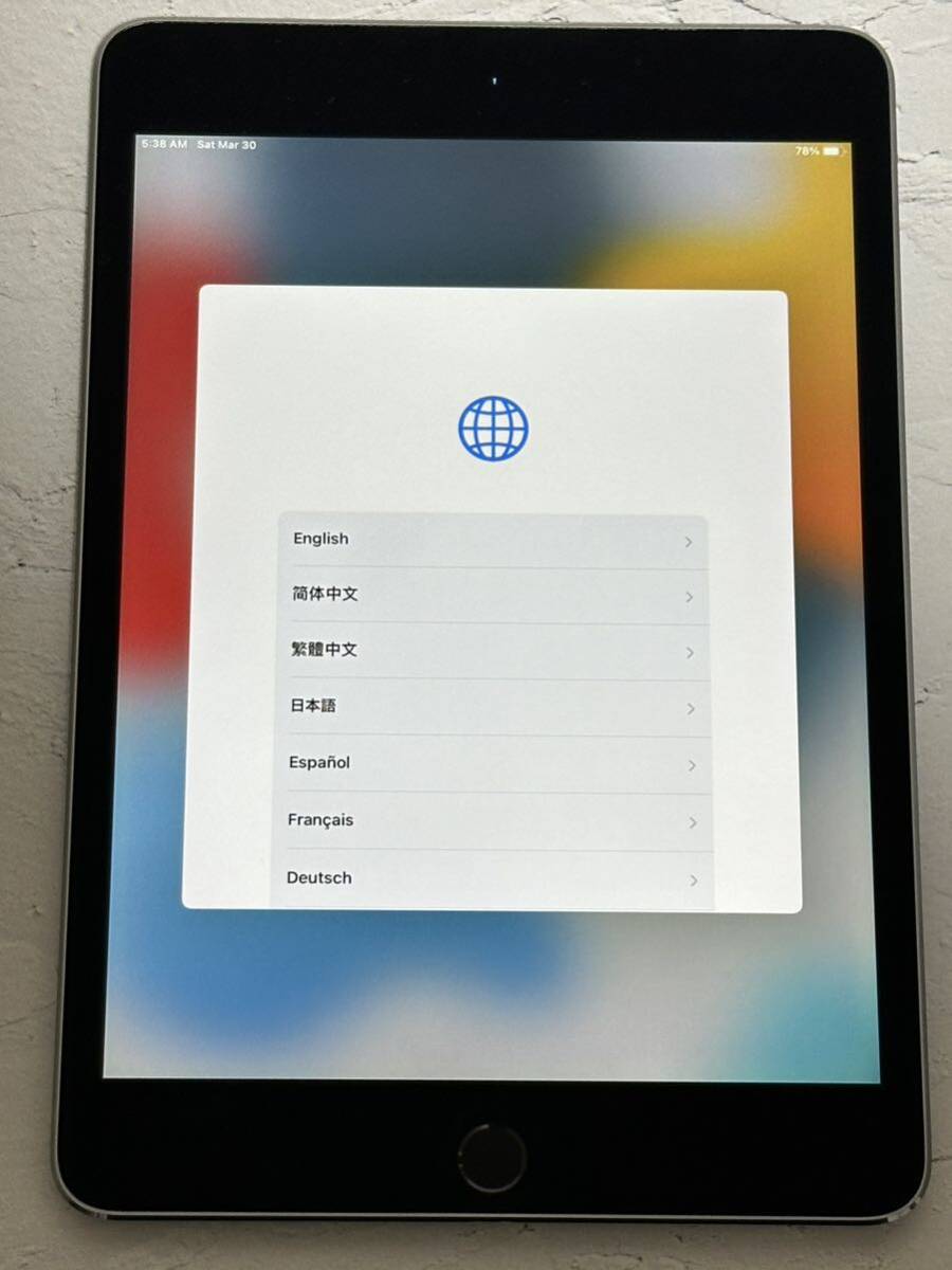 iPad mini 4世代 128GB Wi-Fiモデル スペースグレー sku06の画像1
