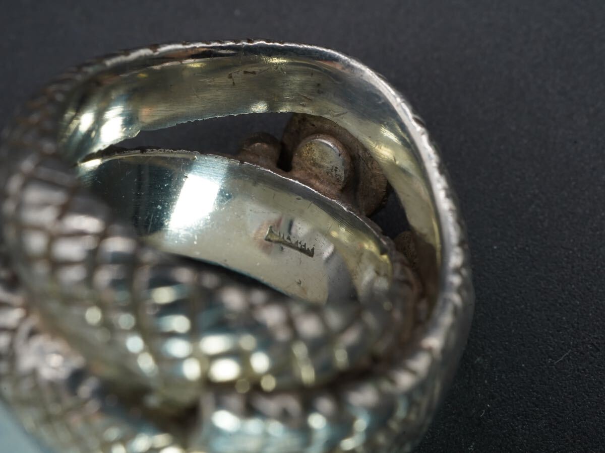 【536】SILVER シルバー 10号 蛇 ヘビ リング 指輪 アクセサリー TIA_画像6