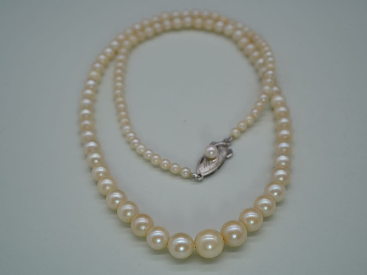 【764】本真珠 パール ネックレス アクセサリー 冠婚葬祭 長さ約44cm TIA_画像2