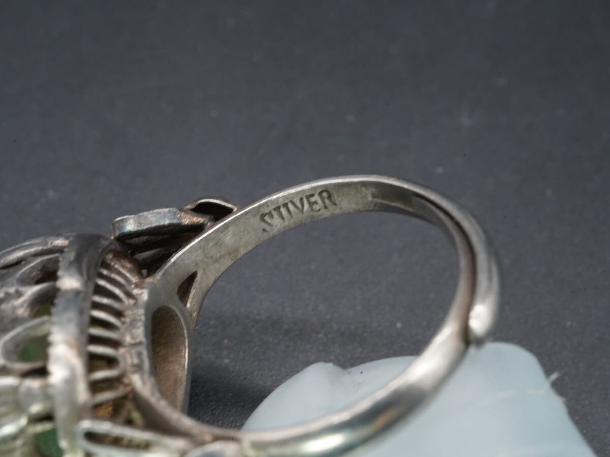 【1095】翡翠 ヒスイ SILVER シルバー リング 指輪 アクセサリー TIAの画像7
