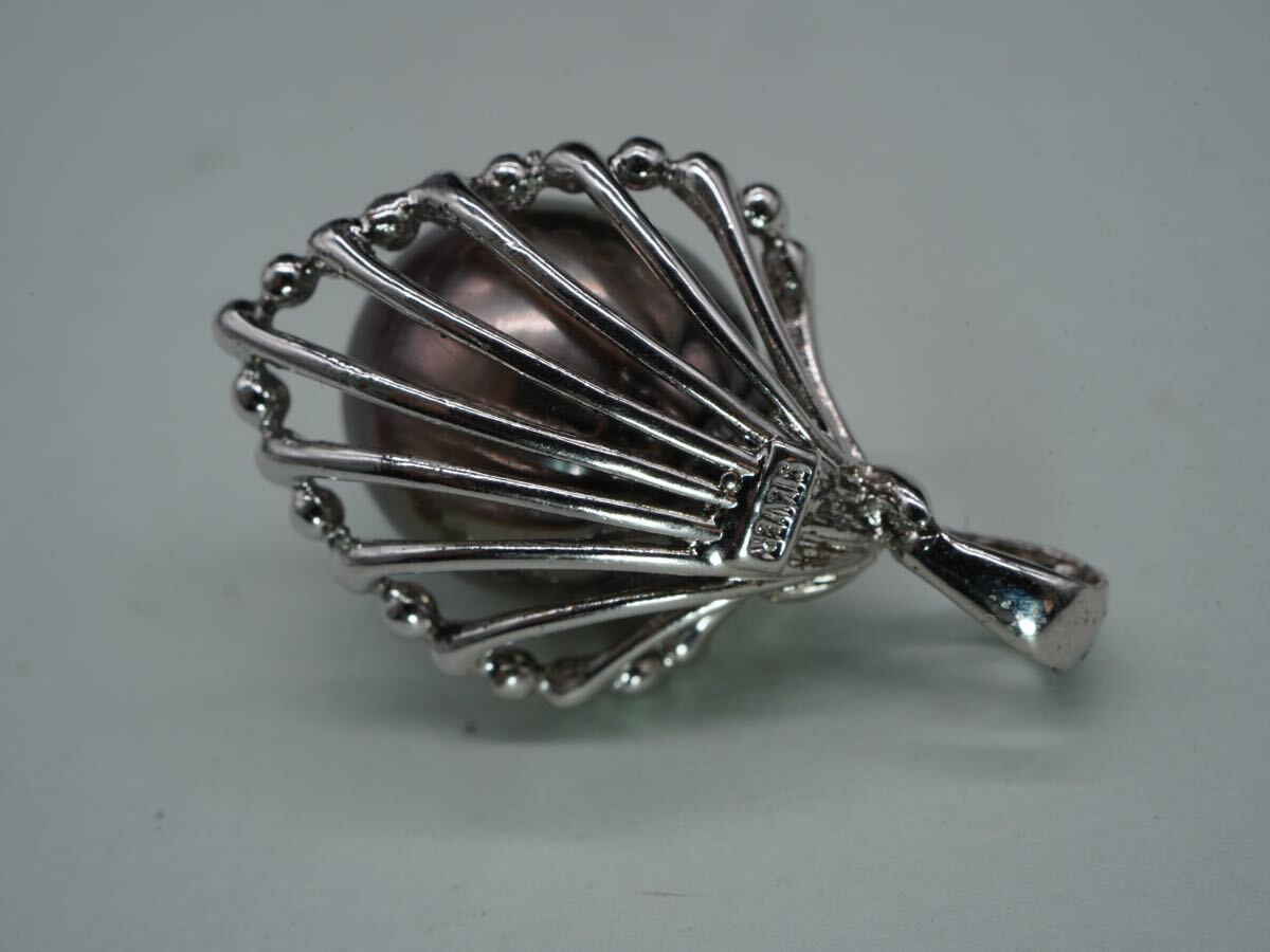 [1637] Black Butterfly жемчуг книга@ жемчуг жемчуг SILVER серебряный колье верх подвеска с цепью TIA