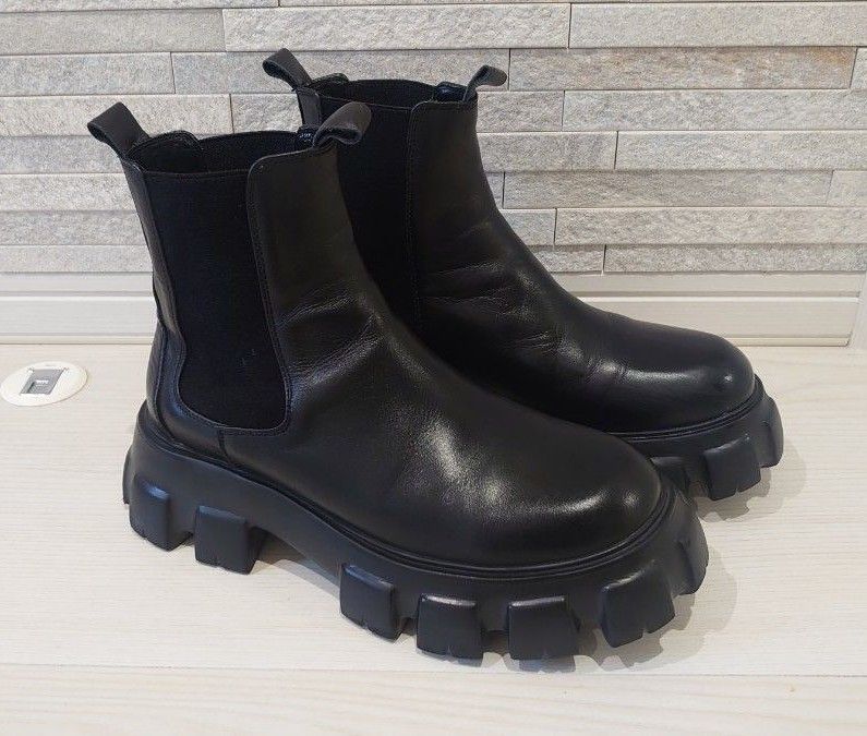 オーバーソールチェルシーアンクルブーツ size 25-26 5 Dude9 オーバーソールチェルシーアンクルブーツ size 25-26 5 Dude9