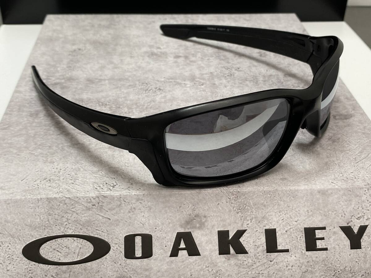 偏光★OAKLEYオークリー STRAIGHTLINK ストレートリンク MatteBlack黒マットブラック/POLARIZEDミラーレンズ USA製サングラス アジアンFIT_画像4