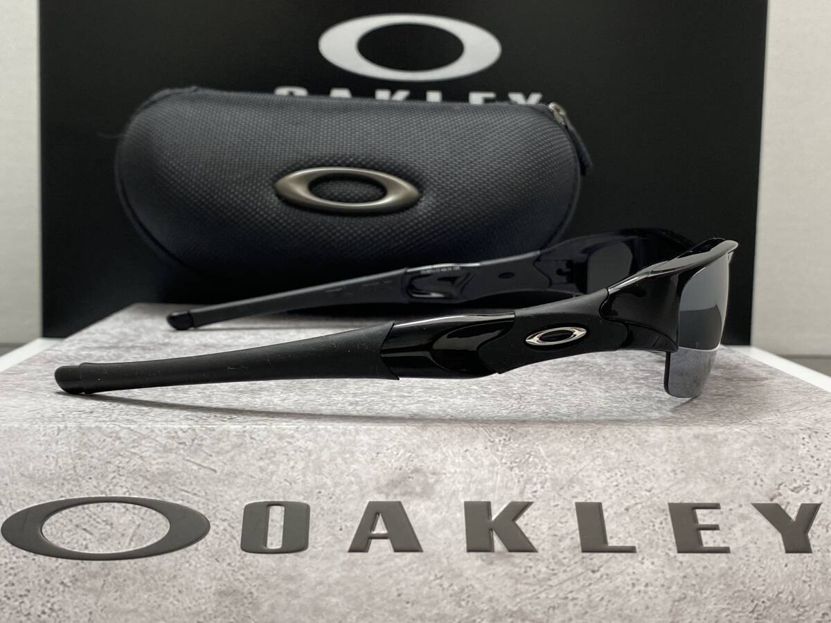 偏光★OAKLEYオークリー FLAK JACKET フラックジャケット 黒ブラック/POLARIZEDミラーレンズ USA製サングラス 釣りドライブ ケース付_画像7