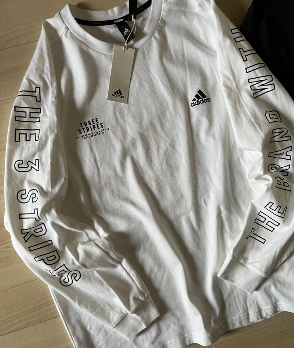 adidas# Adidas Roo z Fit heavy одиночный джерси - long T 2 шт. комплект чёрный белый футболка с длинным рукавом толстый 24\' весна модель стандартный товар (XL)