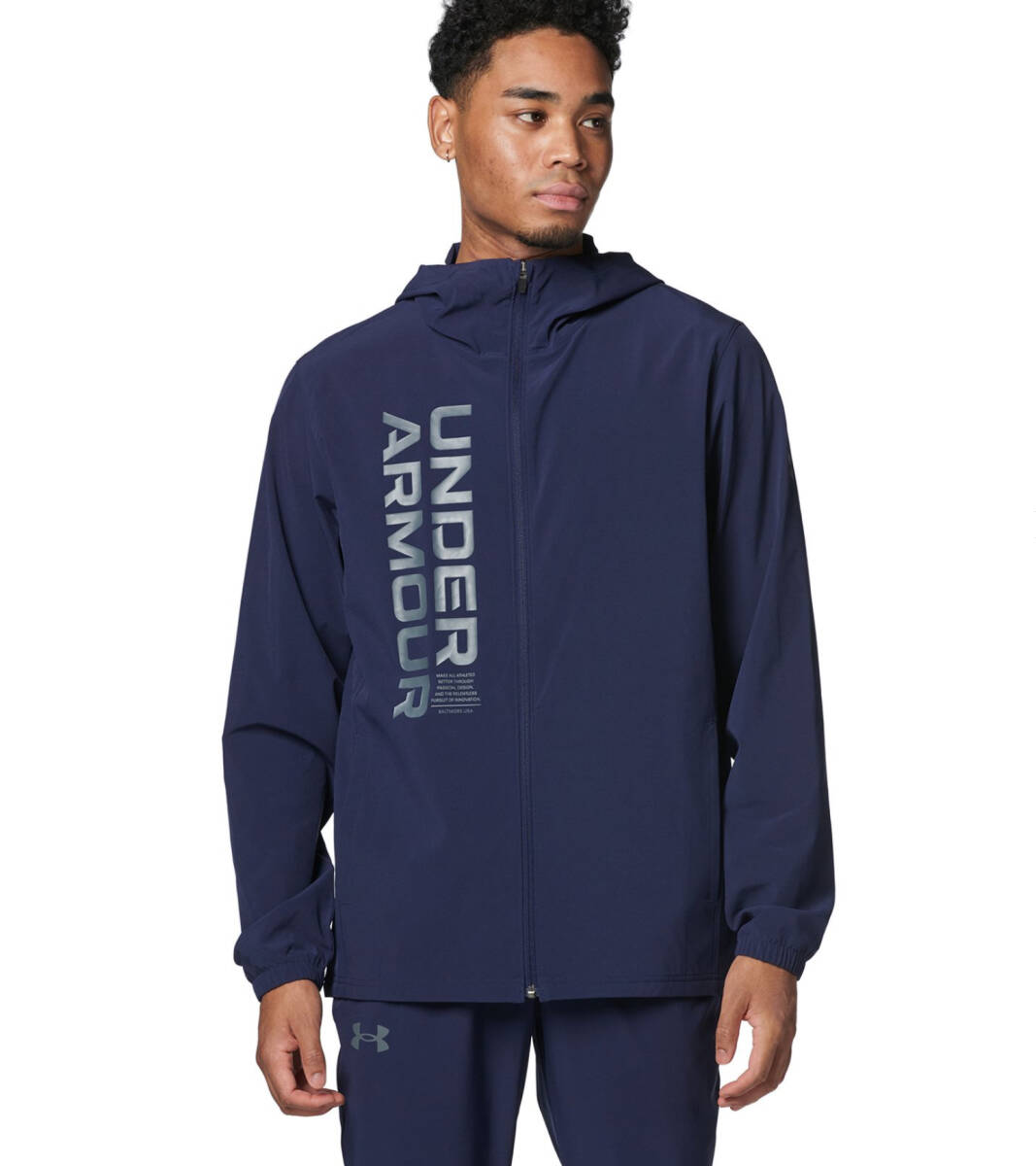 UNDER ARMOUR■アンダーアーマー〔XL〕UAストーム ウィンドジャケット パンツ 上下セット 軽量・撥水 ネイビー 紺色 24'春モデル 正規品の画像2