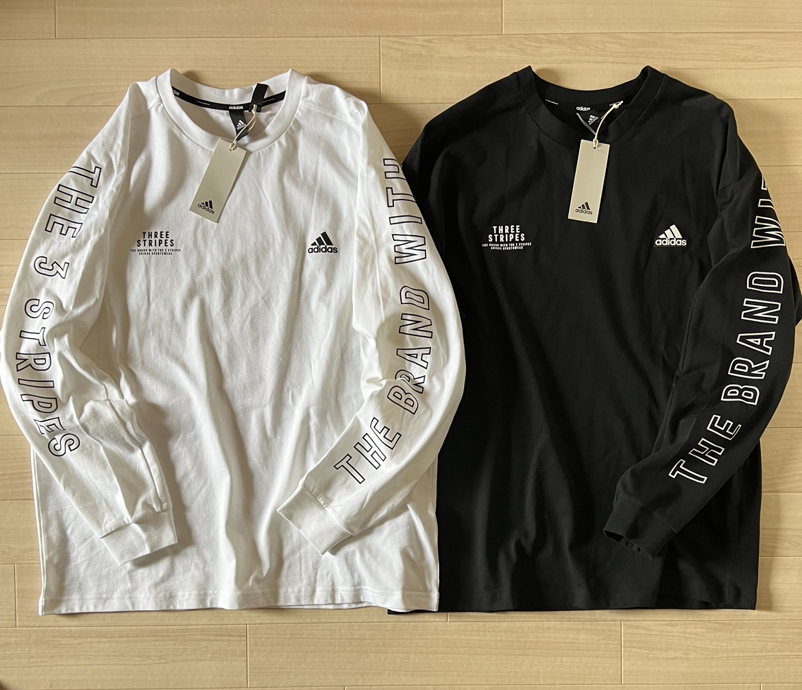 adidas# Adidas Roo z Fit heavy одиночный джерси - long T 2 шт. комплект чёрный белый футболка с длинным рукавом толстый 24\' весна модель стандартный товар (2XL)