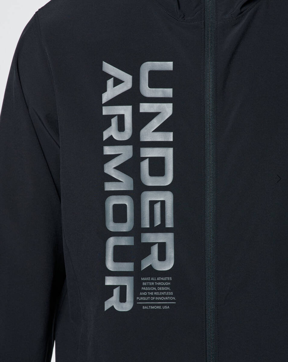 UNDER ARMOUR■アンダーアーマー〔M〕UAストーム ウィンドジャケット パンツ 上下セット 軽量・撥水 ブラック 黒 24'春モデル 正規品の画像3