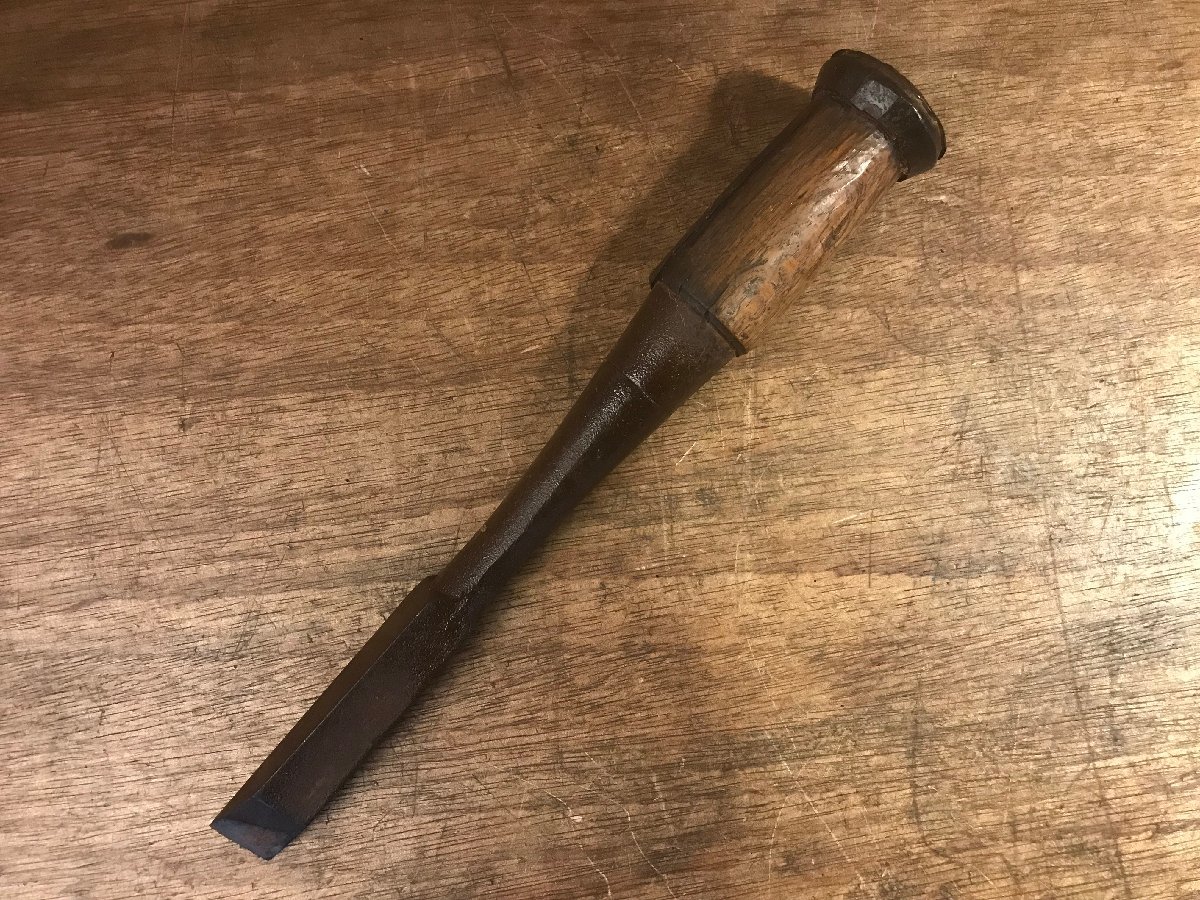 SS-2912 ■送料込■ 鑿 のみ ノミ 叩き鑿 平鑿 厚鑿 大工道具 工具 道具 在銘 刃幅:18ｍm 354g /くMAら