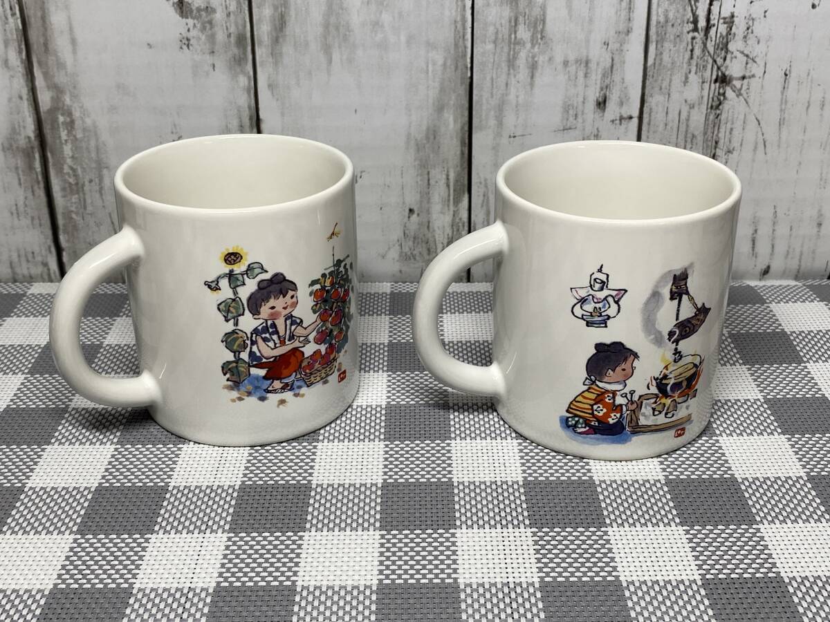 レトロ 神州一味噌 陶器製 マグカップ 2個セット み子ちゃん ノベルティの画像4