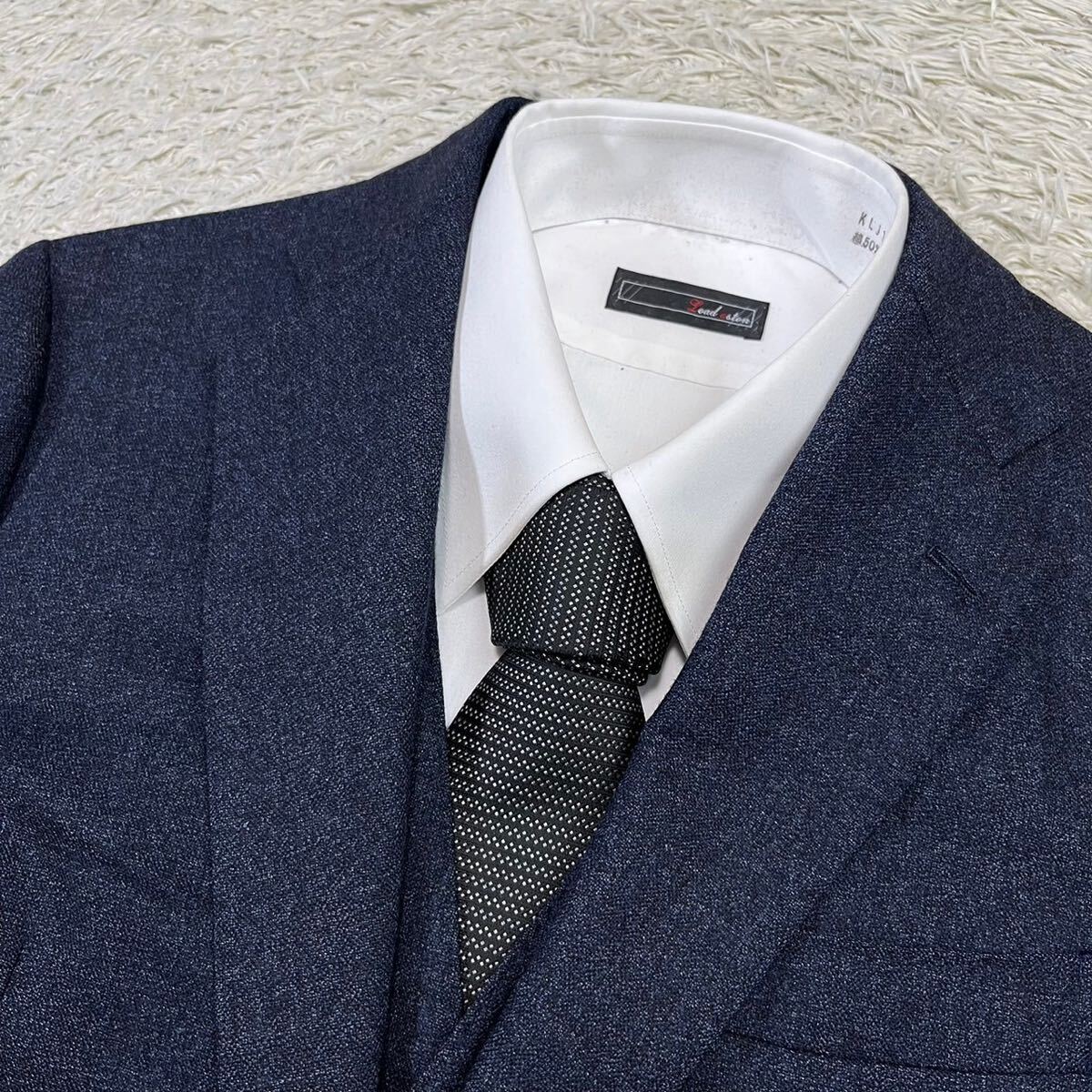  Ships Loro Piana [. height. 3 piece ]SHIPS Loro Piana suit setup three-piece jacket tweed navy dark blue M rank 